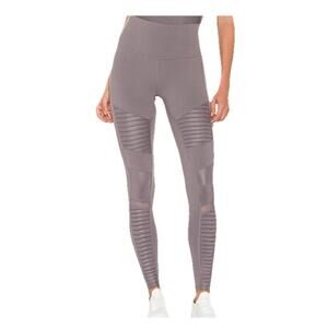 Alo Yoga Moto legging in dove gray high rise full length size XS